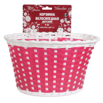 Корзинка детская на руль для вел-да 16-20", красная, 270x200x170мм, "Волшебные цветы"