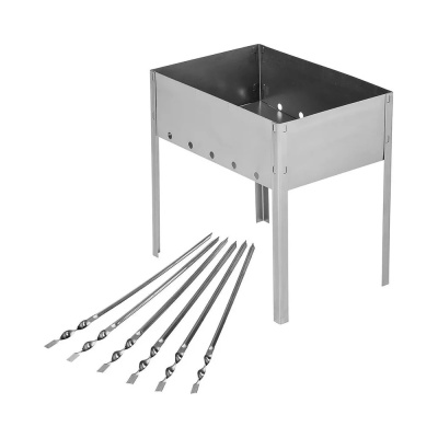 Мангал сборный Helios Light 350x240x350мм, 6 шампуров, сталь 0,4мм HS-MC.02-Э-1