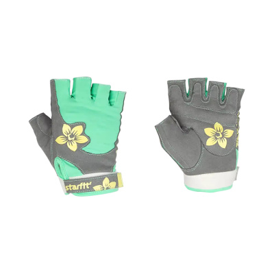 Перчатки для фитнеса STARFIT SU-112, серый/мятный/желтый (M)