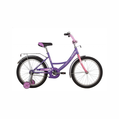 Велосипед NOVATRACK 20" VECTOR фиолетовый, защита А-тип, тормоз нож., крылья и багажник хром. 