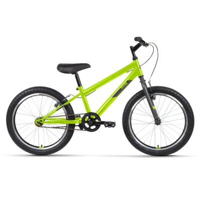 Велосипед ALTAIR MTB HT 20 1.0 (20" 1 ск. рост. 10.5") 2022, ярко-зеленый/серый, IBK22AL20078