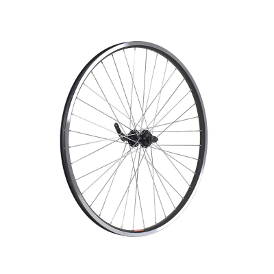 Колесо переднее 26" обод двойной алюм. черн., V-br, втулка под гайку