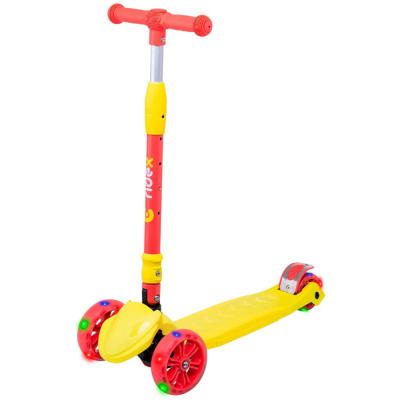 Самокат 3-х колесный RIDEX Bunny, 135/90 мм, желтый/красный