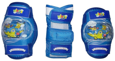 Комплект защиты детский (наколенник, налокотник, наладонник) синий S Vincs Sport