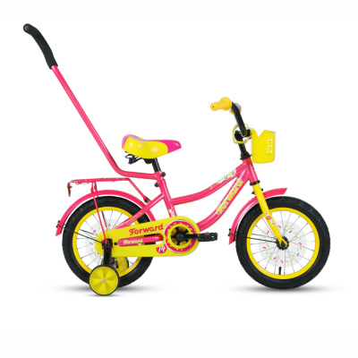 Велосипед FORWARD FUNKY 14 (14" 1 ск.) 2022, фиолетовый/желтый, IBK22FW14224