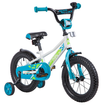 Велосипед NOVATRACK 14" VALIANT белый, полная защита цепи, тормоз нож, короткие крылья