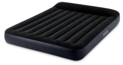 Матрас надувной с подголовником Pillow Rest Classic Bed Fiber-Tech, 152*203*25см, Intex встр.насос