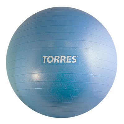 Мяч гимн. "TORRES", арт.AL121165BL, диам. 65 см, эласт. ПВХ,с защ. от взрыва, с насосом, голубой