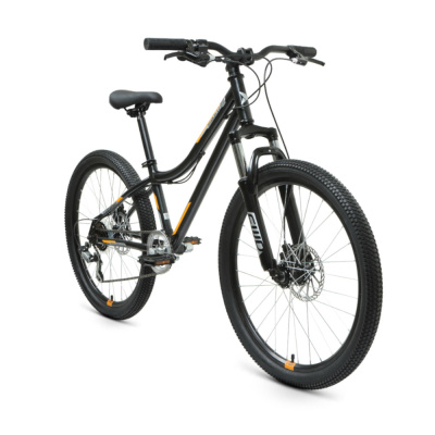 Велосипед FORWARD TITAN 24 2.0 D (24" 6 ск. рост. 12") 2022, черный/оранжевый, RBK22FW24023