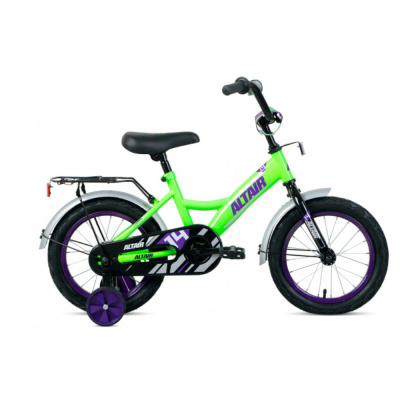 Велосипед ALTAIR KIDS 14 (14" 1 ск.) 2022, ярко-зеленый/фиолетовый, IBK22AL14098