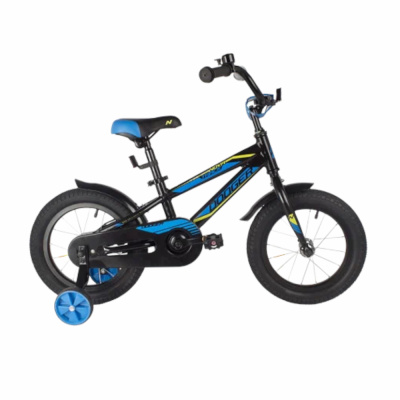 Велосипед NOVATRACK 14" DODGER алюм.,черный, тормоз нож, короткие крылья, полная защита цепи