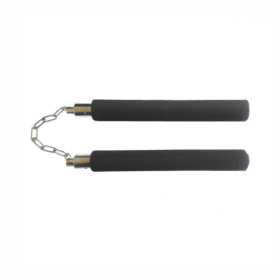 Нунчаки пластик в неопрене, черные, облегченные, тренировочные 112 гр, дл.24/27-20см F928А 