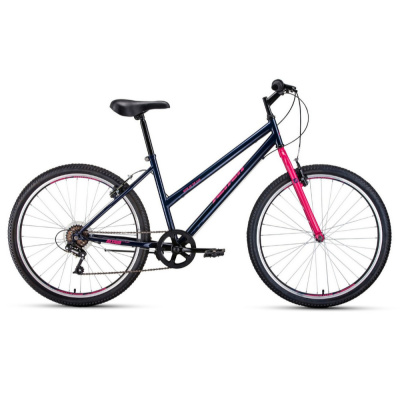 Велосипед ALTAIR MTB HT 26 low (26" 6 ск. рост. 15") 2020-2021, темно-синий/розовый, RBKT1M166002			
