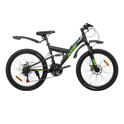 Велосипед 24" ACID F 440 D Black Flat/Neon Green 2026 (--)