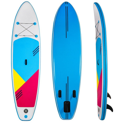 Доска Sup надувной 335х86х15см,двойной ПВХ,в сумке с насосом, веслом и лиш,140кг,W-23
