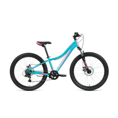 Велосипед FORWARD JADE 24  2,0 disc  (24" 7ск рост 12") бирюзовый/розовый