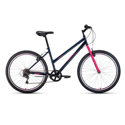 Велосипед ALTAIR MTB HT 26 low (26" 6 ск. рост 17") 2020-2021, темно-синий/розовый, RBKT1M166006