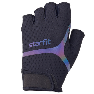 Перчатки для фитнеса Starfit WG-103, черный/светоотражающий (M)