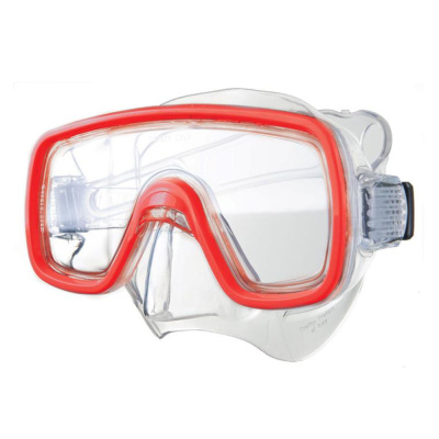 Маска для плав. "Salvas Domino Md Mask", арт.CA140C1TRSTH, безопасн.стекло,Silflex, р. Medium, красн
