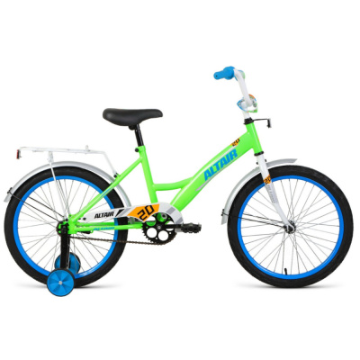 Велосипед ALTAIR KIDS 20 (20" 1 ск. рост. 13") 2022, ярко-зеленый/синий, IBK22AL20040