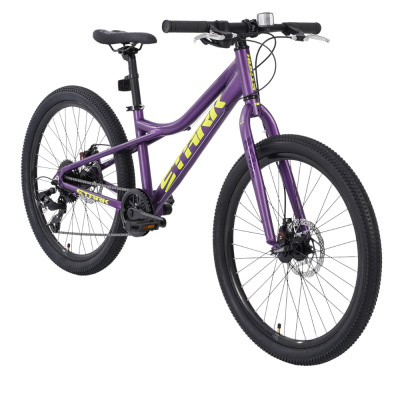 Велосипед Stark'25 Slash 24.1 D фиолетовый матовый/кислотно-желтый
