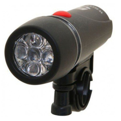 Фара передняя, JY-808С, 5 диодов, 4 режима, AAA*4 шт (в комплекте), черный, 22,2-25,4 мм, JING YI, R