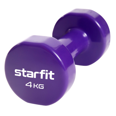 Гантель виниловая STARFIT DB-101 4 кг, фиолетовый