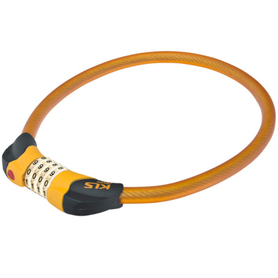 Замок тросовый CRYPT кодовый оранжевый