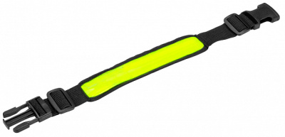 Полоса светоотражающая модель JY-1005 ярко-зеленая 3 режима работы, крепление на рукав