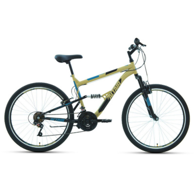 Велосипед ALTAIR MTB FS 26 1.0 (26" 18 ск. рост. 16") 2020-2021, бежевый/черный, RBKT1F16E002	