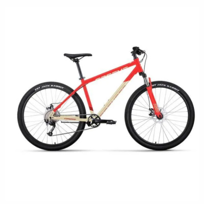 Велосипед FORWARD APACHE 27,5 2.0 D (27,5" 8 ск. рост. 19") 2023, красный/бежевый, RB3F780CAXRDXBE
