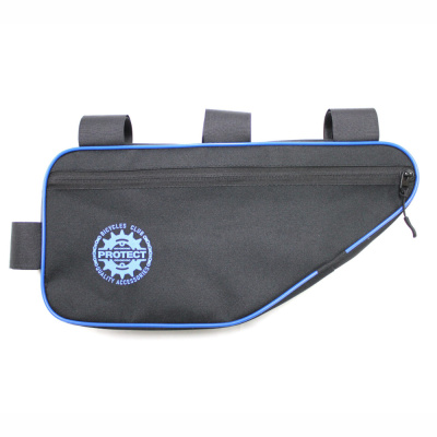 Велосумка под раму, р-р 41х20х5 см, цвет черный/синий, PROTECT™ 555-217