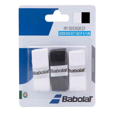 Овергрип BABOLAT MY GRIP, арт.653045-145, упак. по 3 шт, 0.6 мм, 120см, черно-белый