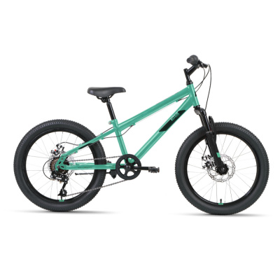 Велосипед ALTAIR MTB HT 20 2.0 D (20" 6 ск. рост. 10.5") 2022, мятный/черный, IBK22AL20082