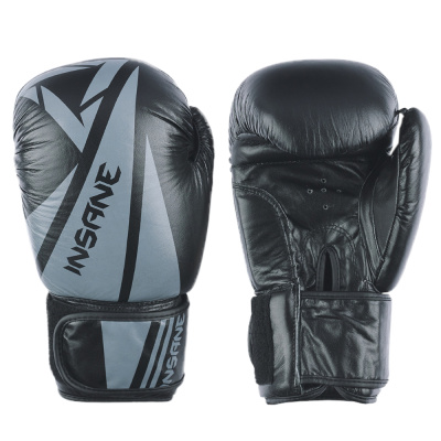 Перчатки боксерские INSANE ARES IN22-BG300, кожа, черный, 8 oz