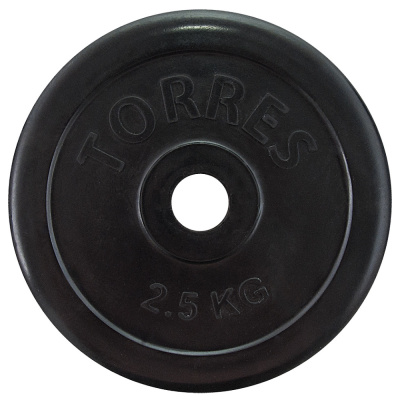 Диск обрезин. "TORRES 2,5 кг" арт.PL50692, d.25мм, металл в резиновой оболочке, черный