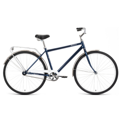 Велосипед FORWARD DORTMUND 28 1.0 (28" 1 ск. рост. 19") 2022, темно-синий/белый, RBK22FW28610