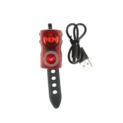 Фара задняя, 2 диода (0.5 Вт), micro USB, LiPo 3,7 V/ 500 mAh, KLONK, 11932