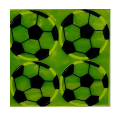 Набор стикеров светоотражающих, 4шт., желтые, "футбольные мячи"