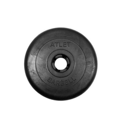 Диск обрезиненный "Atlet" d 31 мм чёрный 2,5 кг