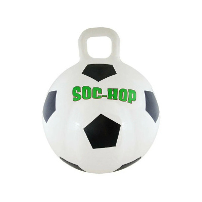 Мяч-попрыгун Футбол, K17052, с ручкой, диам.50 см, ПВХ, бело-черный