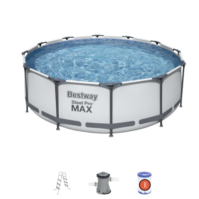 Бассейн каркасный Bestway, 366х100 см, Steel Pro Max, 56418BW, фильтр-насос, лестница, 9150 л, картр