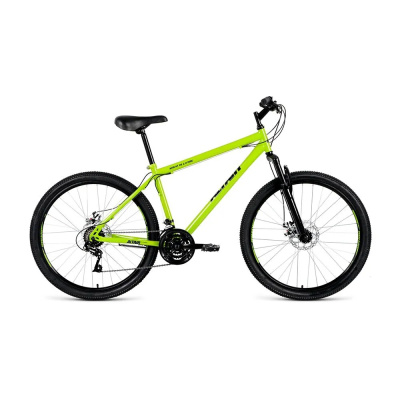 Велосипед ALTAIR MTB HT 26 2.0 D (26" 21 ск. рост. 19") 2022, ярко-зеленый/черный, RBK22AL26116