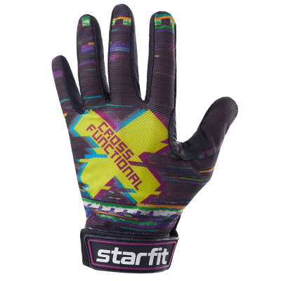 Перчатки для фитнеса Starfit WG-104,  с пальцами, черный/мультицвет (L)