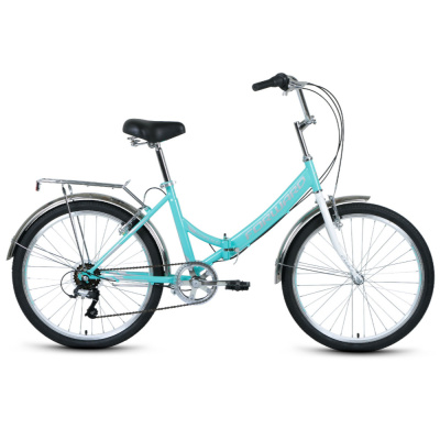 Велосипед FORWARD VALENCIA 24 2.0 (24" 6 ск. рост. 16") 2020-2021, мятный/серый, RBKW1C246002				