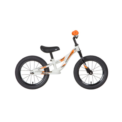 Беговел NOVATRACK 14" BREEZE белый, сталь, цветной спицованный обод, камера, покрышка
