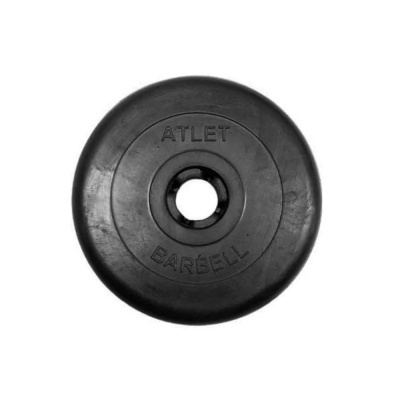 Диск обрезиненный "Atlet" d 31 мм чёрный 10,0 кг