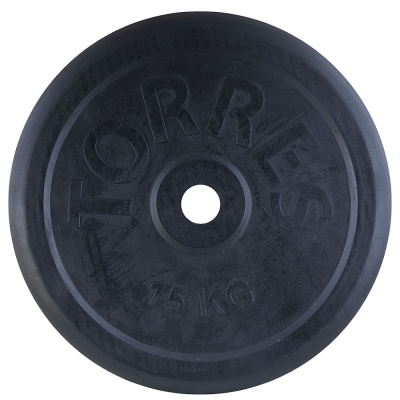Диск обрезин. "TORRES 15 кг" арт.PL506615, d.31мм, металл в резиновой оболочке, черный