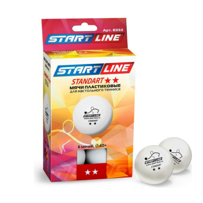 Мячи Start line Standart 2* New (6 шт, бел.)