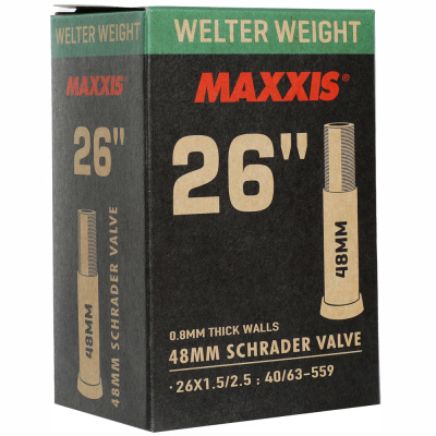 Велокамера Maxxis 2023 Welter Weight 26X1.50/2.50 LSV Авто ниппель 48 0.8mm (б/р)